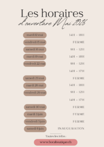 Horaire mai 2026