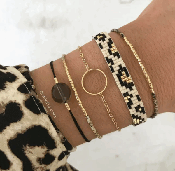 Bracelet Dolce beige chiné 1