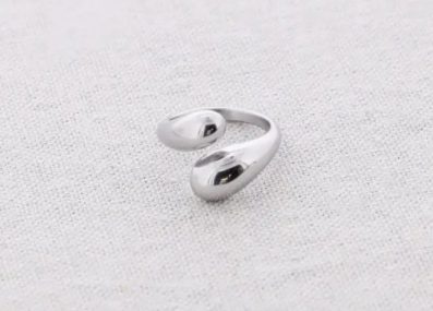 Bague Goutte argentée