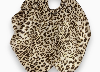 Foulard_Léopard beige