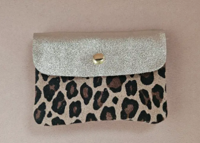 Porte monnaie kangoobi leopard platine