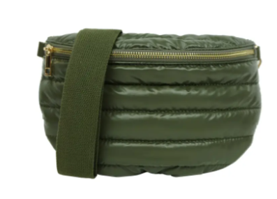 Sac banane matelassé vert